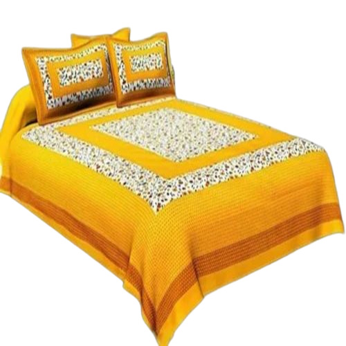 Yellow Double Bed Sheet Set