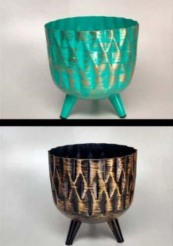 Round Metal Planter