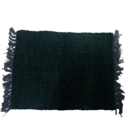 Black Plain Cotton Door Mat