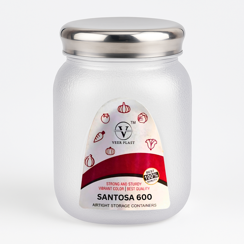 Veer Plast Santosa 600 Ml Airtight Container 12 Pcs Set