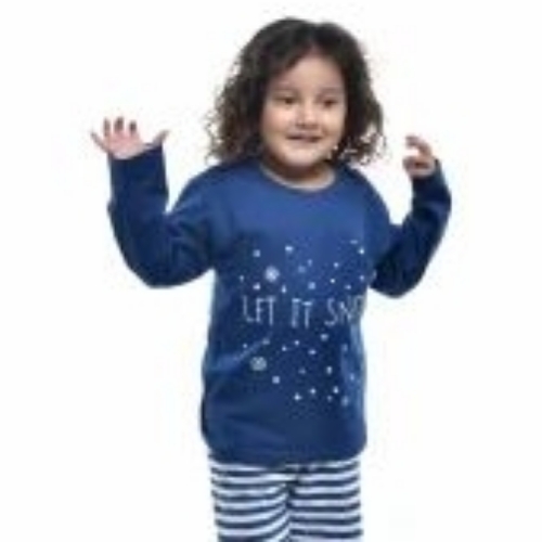 Kids Cotton Printed Top And Pajama Set