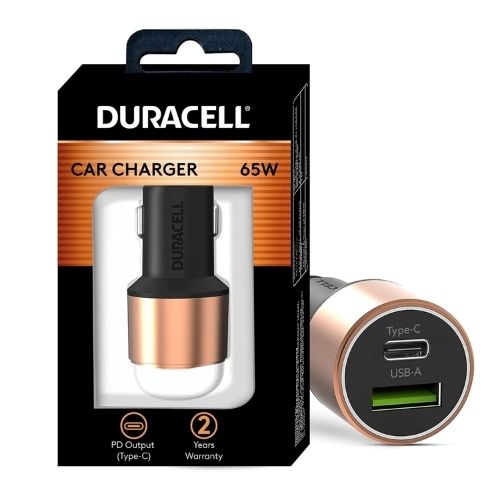 Duracell Car Charger 65 W - Body Material: Plastic & Metal
