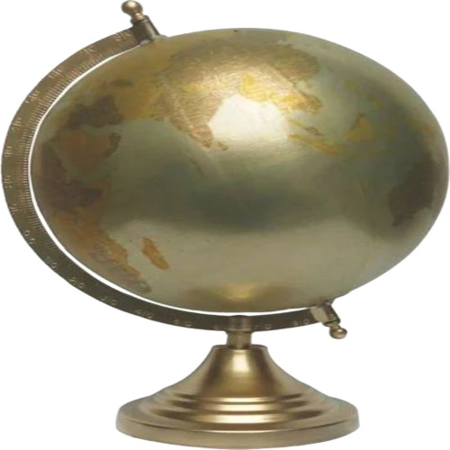 Golden Round World Globe