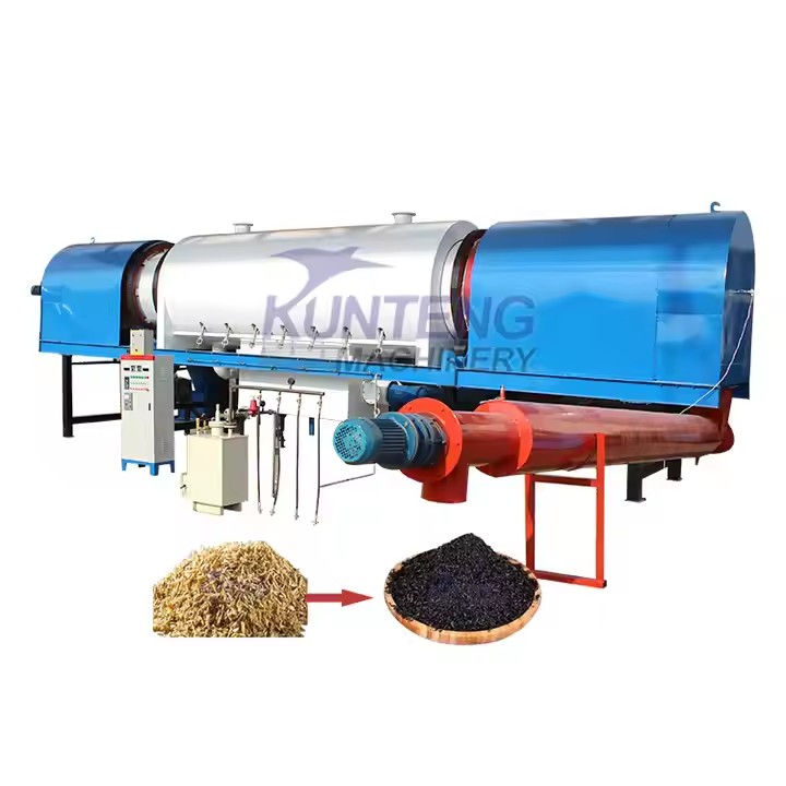 Industrial Continuous Charcoal Carbonization Furnace Rotary Carbonization Stove