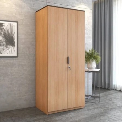 Milford 2 Door Wardrobe - Solid Wood, Standard Size, Brown | Durable, Eco-Friendly, Long Lasting, Rust Proof