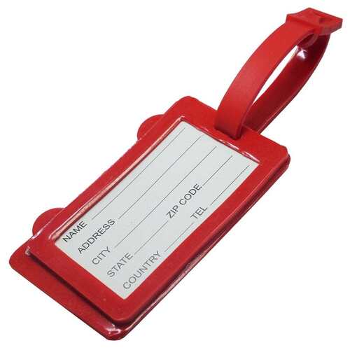 Rubber Bag Tag - Durable Rubber Material, Waterproof Surface, Red & White Color Options, Flexible & Tear-Resistant Design, Writable Name Area