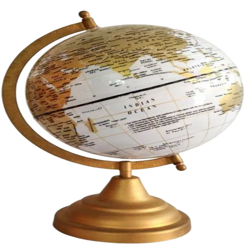White And Gold World Globe