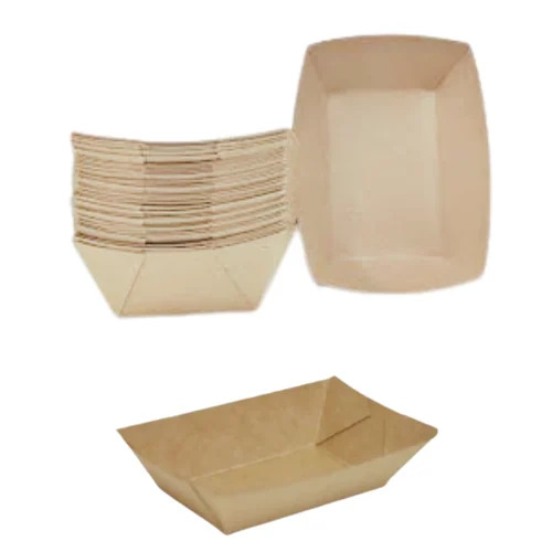 200 Ml Disposable Kraft Paper Tray - Coating Type: .