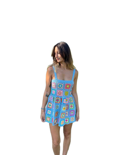 Handmade Crochet Dress For Women - Color: Blue