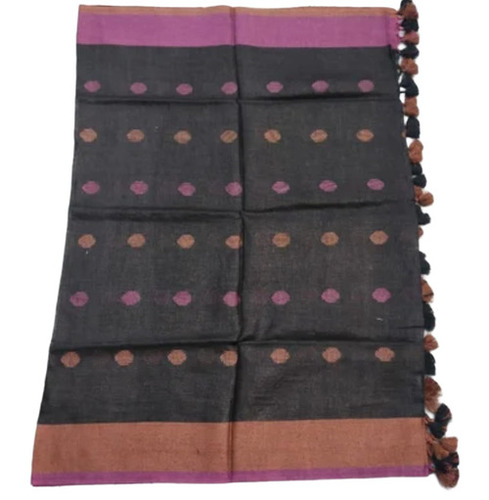 Black Printed Cotton Saree