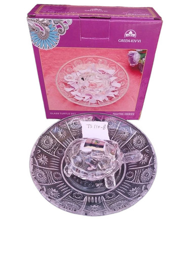 Crystal Glass Tortoise With Plate