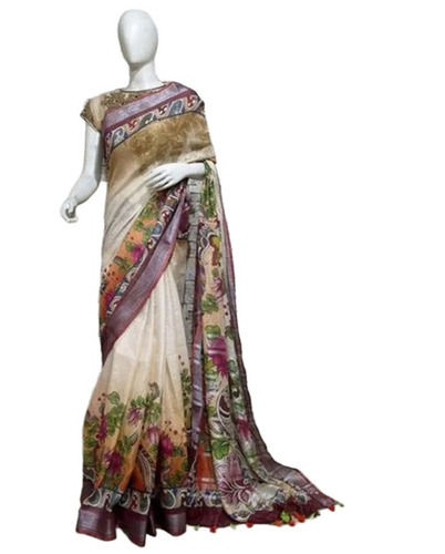 Digital Printed Linen Saree