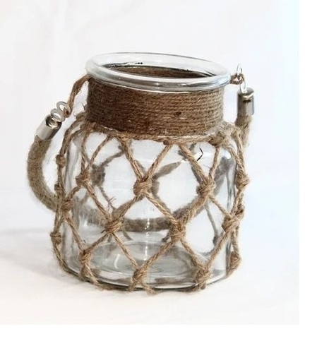 Rasgulla Glass Jars with Rope Handle