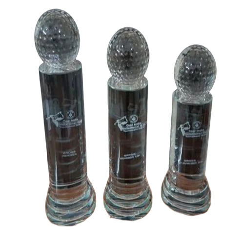 Golf Ball Crystal Trophy