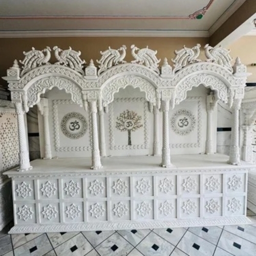 Marble Temples - Marble, Standard Size, White Color | Durable, Eco-Friendly, Stylish Design for Hindu Worship