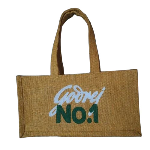 Brown Printed Jute Bag