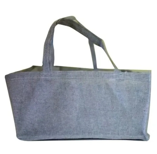 Gray Plain Cotton Shopping Bag