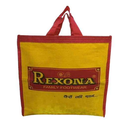 Yellow Canvas Printed Open Bag
