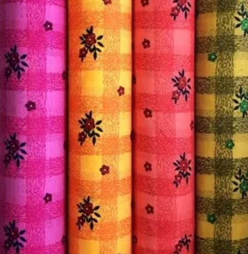 Check Printed Cotton Nighty Fabric
