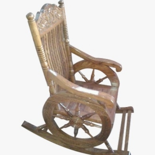 Wooden Rocking Chair With Armrests