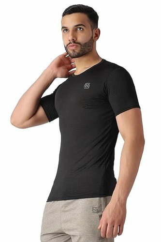 Sports Polyester Half Sleeves Men T Shirts