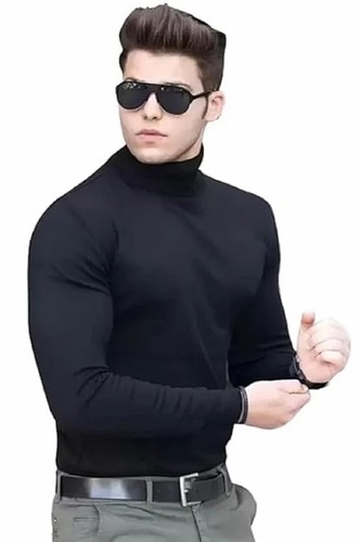 Sports Polyester High Neck Men T Shirt