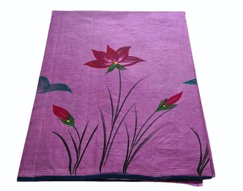 Lavender Cotton Hand Painted Sarees