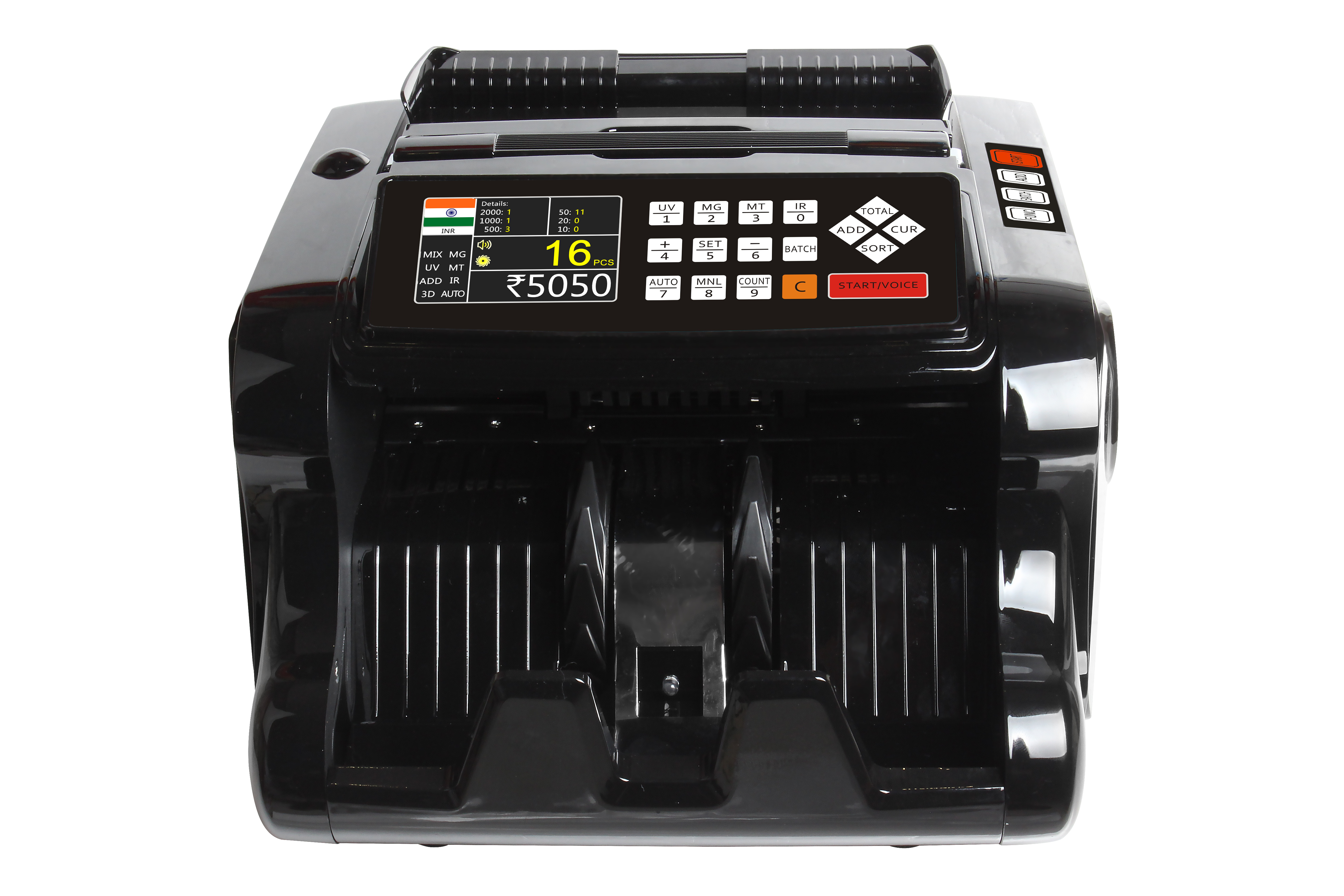Kbc 666 Mix Value Currency Counting Machine - Color: Black