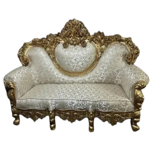 Luxury Gold Polish Wooden Sofa Set