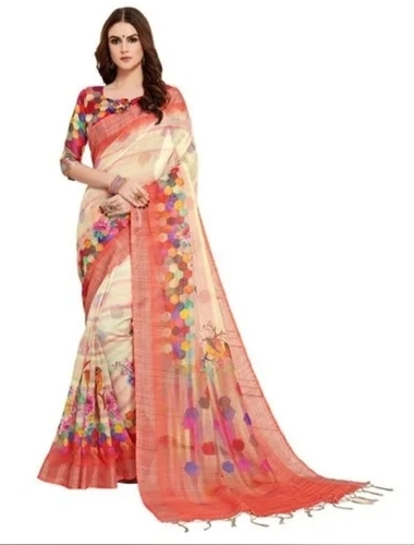 Printed Linen Saree