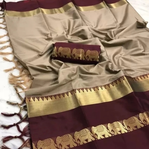 Maroon Handloom Printed Saree