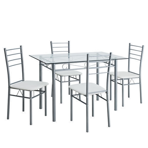 4 Seater Steel Dining Table Set