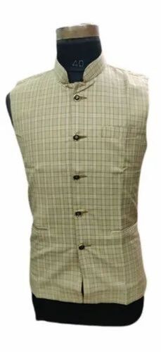 Mens Check Nehru Jacket
