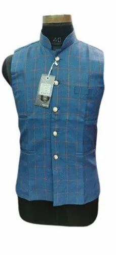 Mens Designer Checks Nehru Jacket