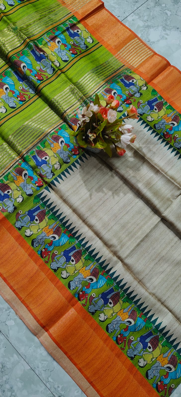Ganga Jamuna Ghicha Silk Saree