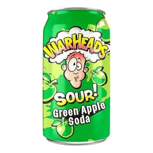 Warheads Sour Green Apple Soda 355ml 12 fl oz