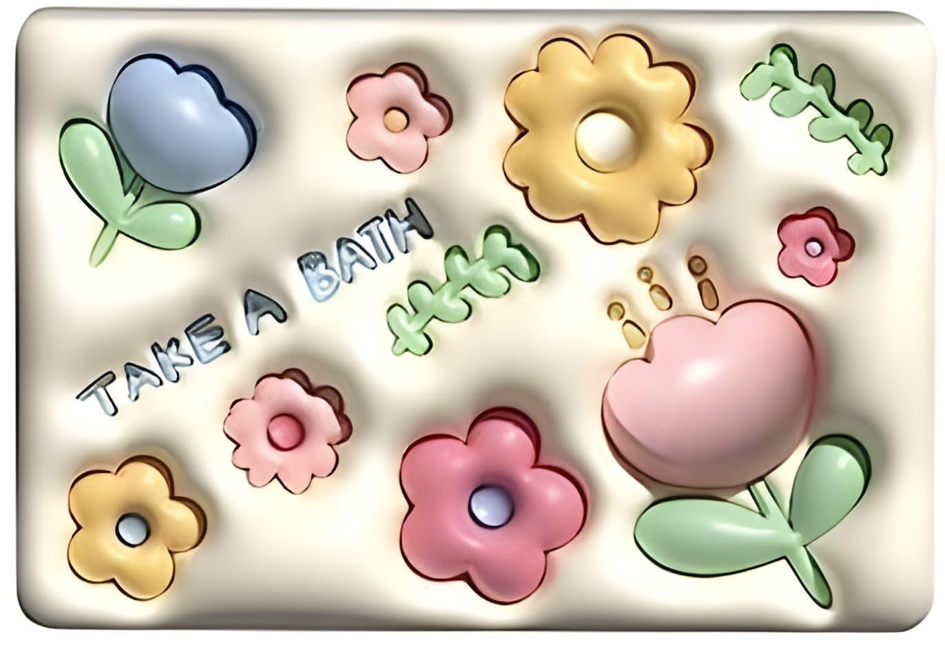 3D Flower Patterned Bath Mat - Back Material: Anti-Slip Latex