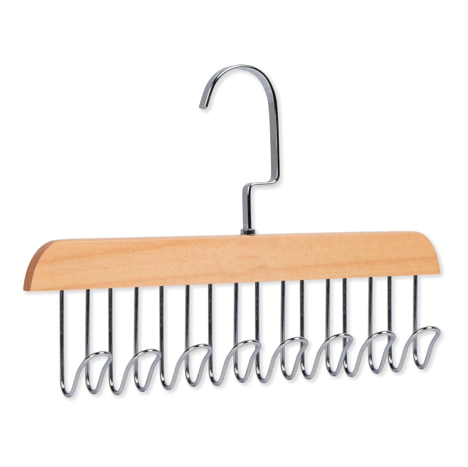 8 Hooks Wooden Multi-Use Hanger - Color: Brown
