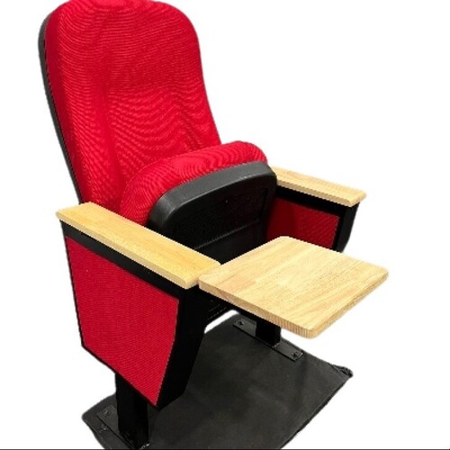 Auditorium Chair - Indian Style, Stackable Design | Modern Black and Red Fabric, Easy to Clean, Low Maintenance, Highly Comfortable