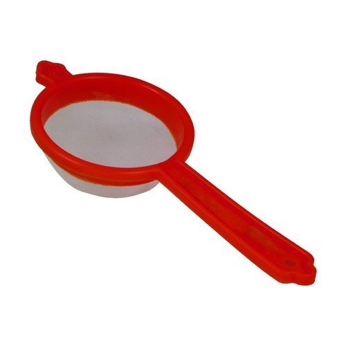 Red Plastic Tea Strainer - Metal Type: Color Steel