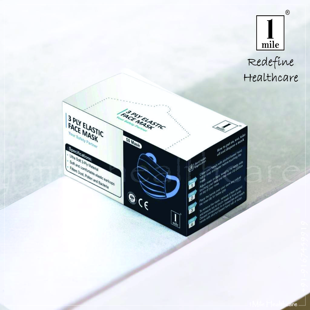 1Mile 3Ply Disposable Face Mask Non Woven