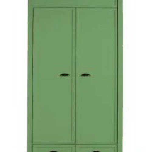 2 Door Green Wooden Wardrobe