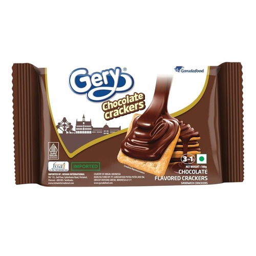 Gery Chocolate Crackers Imported Sandwich Biscuits 100g