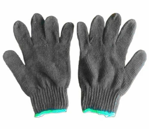 Grey Cotton Knitted Hand Gloves