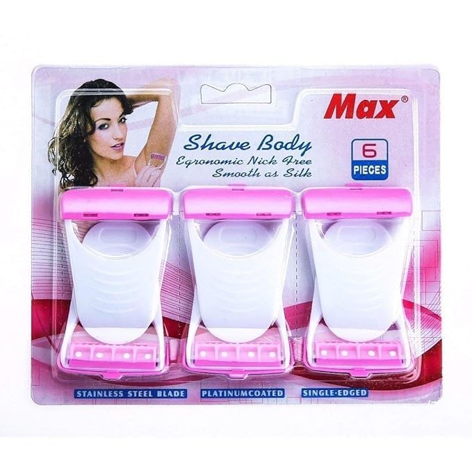 Max Shave Body Shaving Razor (6 Pcs) - Blade Material: Stainless Steel