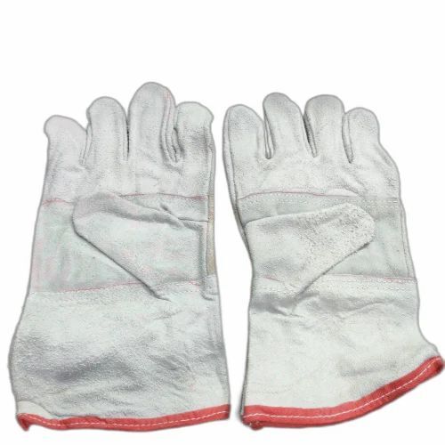White Industrial Leather Hand Gloves