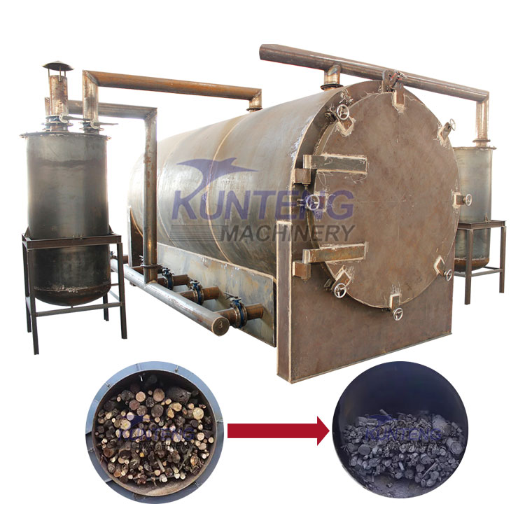 High Capacity Industrial Smoke Free Sawdust Charcoal Carbonization Furnace - Color: White