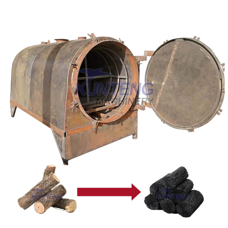 Horizontal Biomass Charcoal Making Machine Carbonization Furnace - Color: White