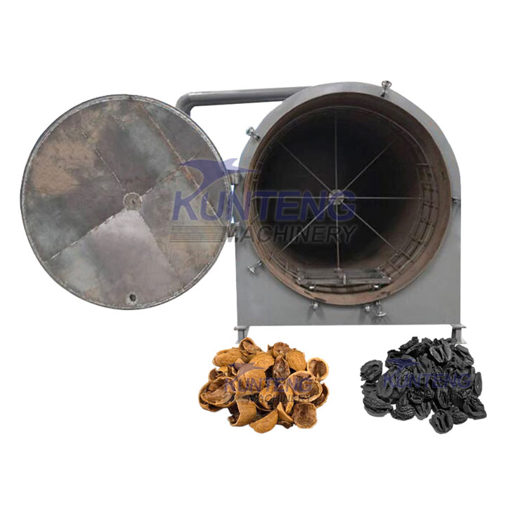 Horizontal Peanut Shell Charcoal Making Kiln Carbonization Furnace Machine - Color: White