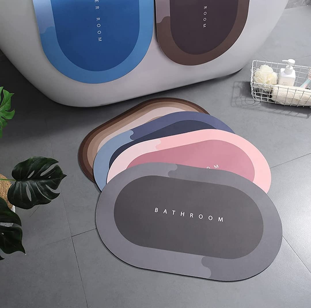 Water Absorb Bathroom Oval Mat - Automatic Grade: Manual